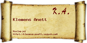 Klemens Anett névjegykártya